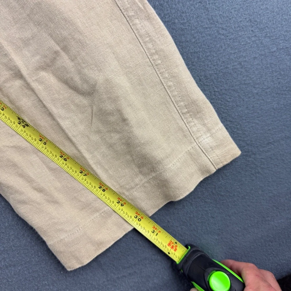 Jos A Bank Pants Mens 40x30 (Fits 39x30) Beige 100% Linen Breathable Lightweight